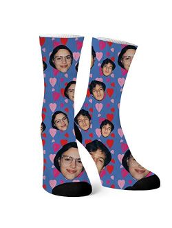 Laffyett Custom Socks with Photos,Personalized face Socks with Pictures,Customized Novelty Socks Fun for Men Women