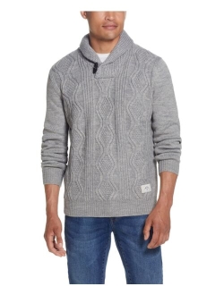 Men's Cable-Knit Fisherman Shawl Collar Sweater