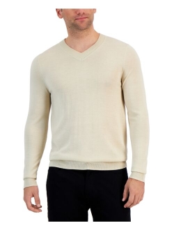 Men's Long-Sleeve V-Neck Merino Sweater, Created for Macy's