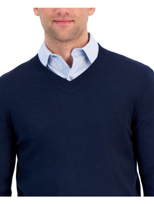Alfani Men's Long-Sleeve V-Neck Merino Sweater, Created for Macy's