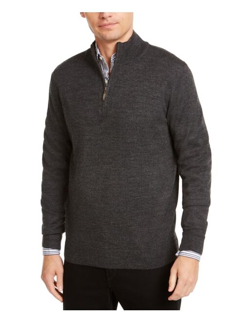 Club Room Men's Quarter-Zip Merino Wool Blend Sweater, Created for Macy's