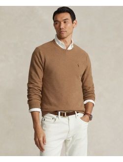 Men's Textured Cotton Crewneck Sweater