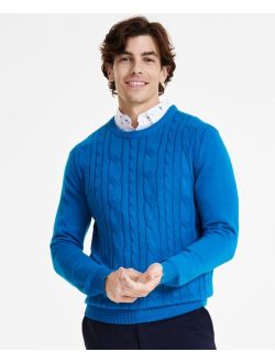 Men's Elevated Mixed Cable Long Sleeve Crewneck Sweater, Created for Macy's