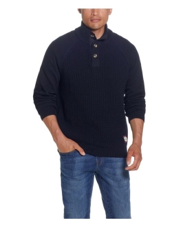 Men's Button Mock Neck Sweater