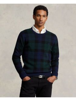 Men's Plaid Washable Wool Sweater