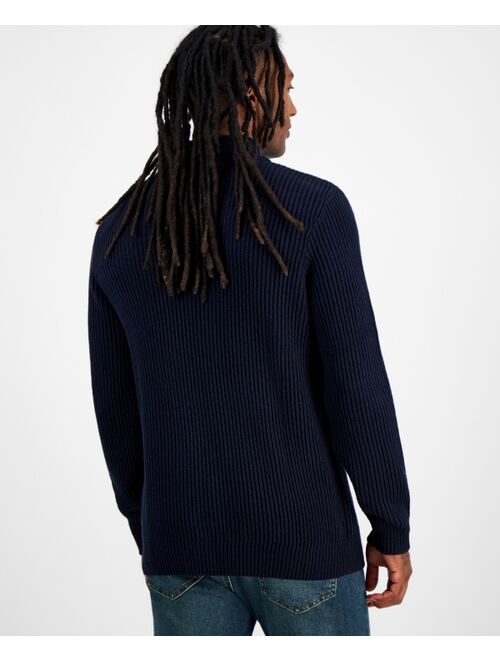 And Now This Men's Regular-Fit Ribbed-Knit 1/4-Zip Mock Neck Sweater, Created for Macy's