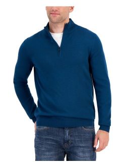 Men's Long-Sleeve Half-Zip Merino Sweater, Created for Macy's