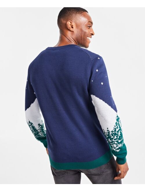 Charter Club Holiday Lane Men's Wintry Landscape Sweater, Created for Macy's