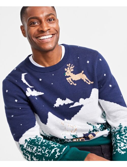Charter Club Holiday Lane Men's Wintry Landscape Sweater, Created for Macy's