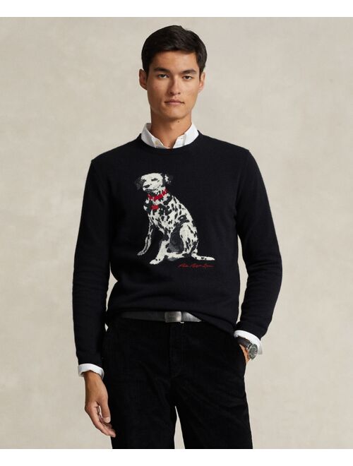 Polo Ralph Lauren Men's Dalmatian Intarsia-Knit Cashmere Sweater