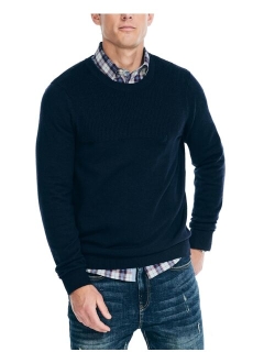 Men's Textured Knit Crewneck Sweater