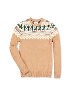 Men's Crew Neck Fair Isle Sweater - Created for Macy's