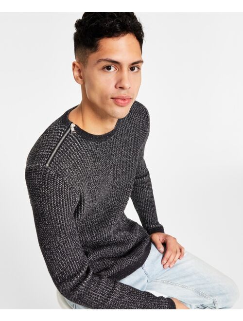 I.N.C. International Concepts Men's Damien Zip-Trim Crewneck Sweater, Created for Macy's