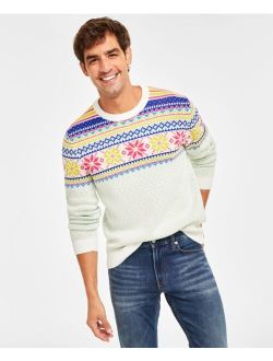 Holiday Lane Men's Multi-Color Fair Isle Sweater, Created for Macy's