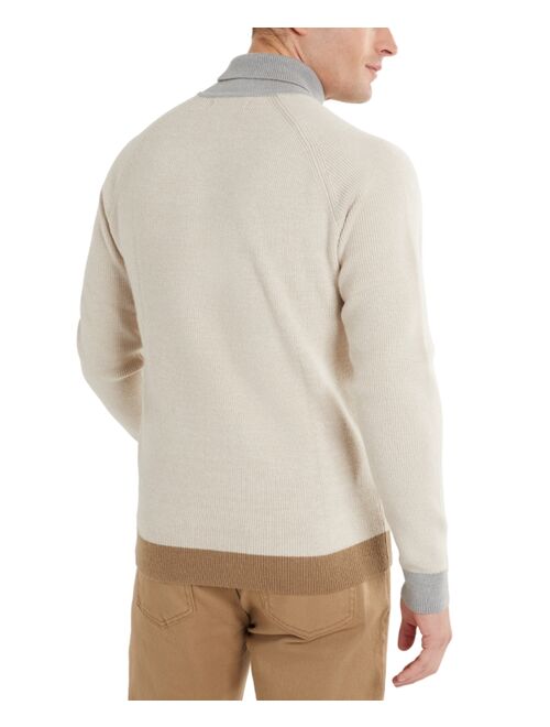 Kenneth Cole Men's Two-Tone Fold Over Turtleneck Sweater