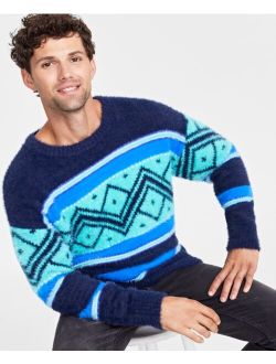 Holiday Lane Men's Fair Isle Crewneck Long-Sleeve Sweater, Created for Macy's