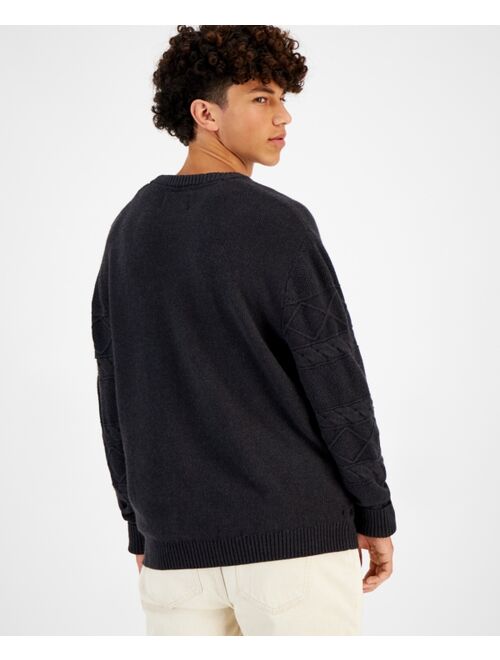 Sun + Stone Men's Cable-Knit Crewneck Sweater, Created for Macy's