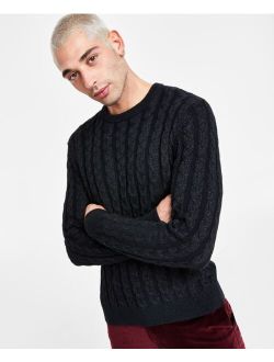 I.N.C. International Concepts Men's Regular-Fit Cable-Knit Crewneck Sweater, Created for Macy's