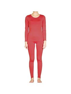 SLM ThermaTek Women's Light Fleece Thermal Sets Insulated Long John Pajama Lounge Underwear