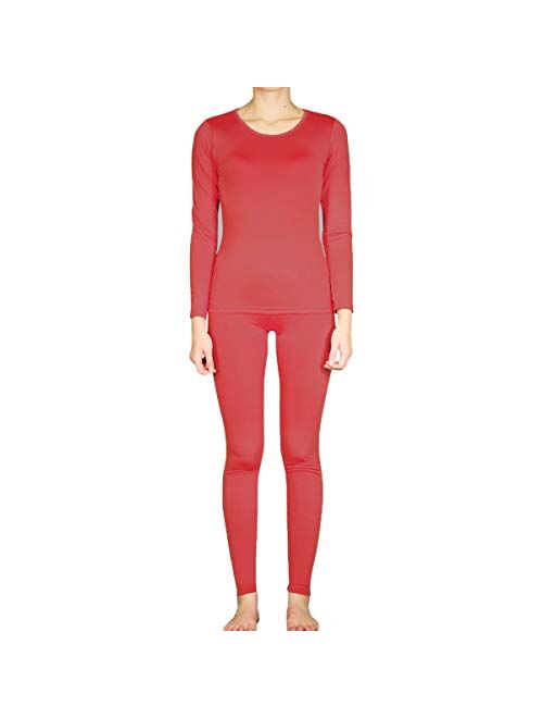 SLM ThermaTek Women's Light Fleece Thermal Sets Insulated Long John Pajama Lounge Underwear