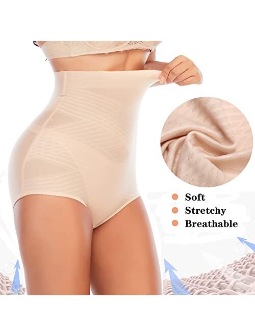 Werena Tummy Control Shapewear Panties for Women High Waisted Body Shaper Slimming Underwear Lace Shaping Briefs