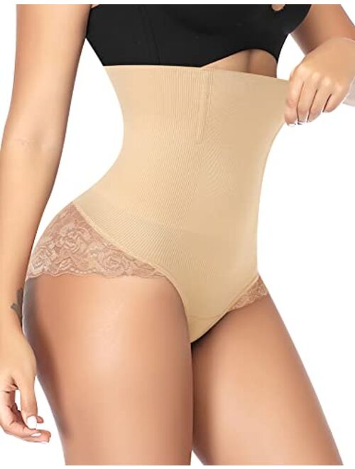 Werena Tummy Control Shapewear Panties for Women High Waisted Body Shaper Slimming Underwear Lace Shaping Briefs