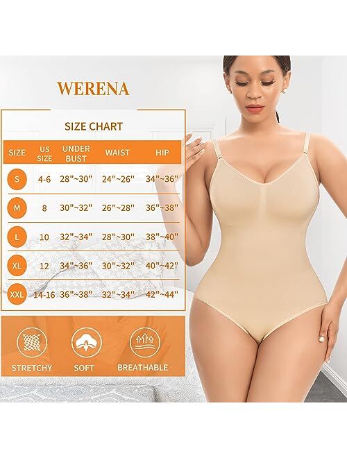 Werena Slimming Shapewear Bodysuit for Women Tummy Control Sculpting Body Shaper Thong Bodysuit Shaping Tank Tops