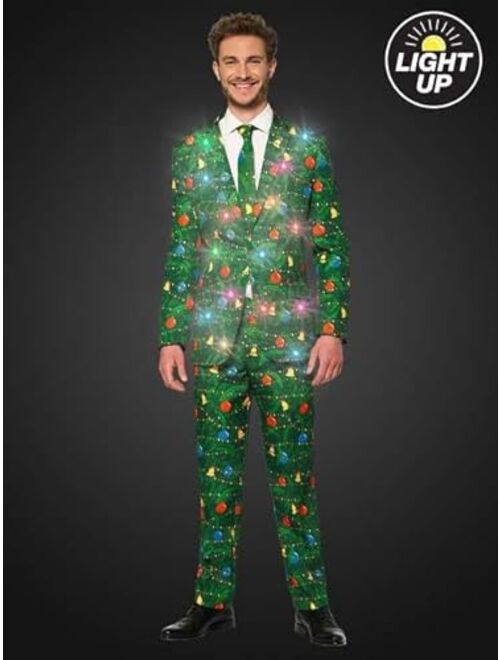 SUITMEISTER Men's Christmas Suit - Real Light Up Festive Outfit Slim Fit