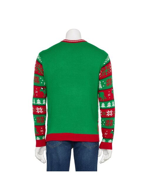 licensed character Men's Crewneck Santa's Christmas Cow Holiday Sweater