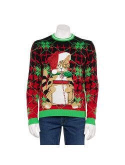 licensed character Men's Crewneck Who's Got Santa's Milk Christmas Sweater