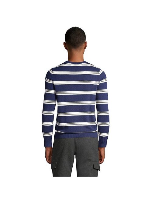 lands end Men's Lands' End Fine Gauge Cashmere Striped Sweater