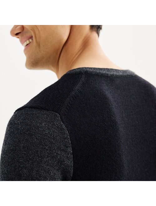 Men's Apt. 9 Merino Wool Textured Colorblock Sweater
