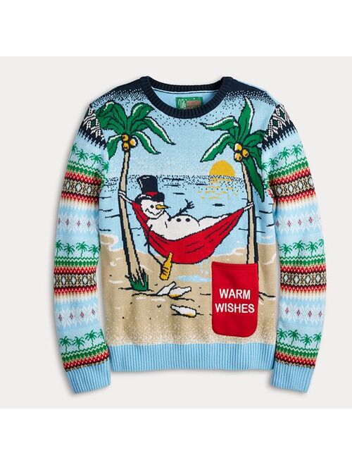 licensed character Men's Beach Snowman Holiday Sweater