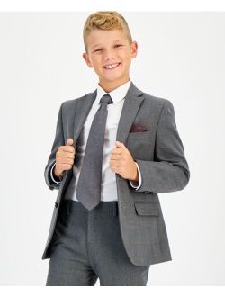 B BY BROOKS BROTHERS Big Boys Plaid Classic Fit Stretch Suit Jacket