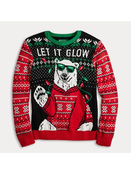 licensed character Men's Let It Glow Polar Bear Holiday Sweater