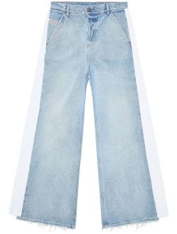 side-stripe wide-leg jeans