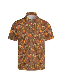 BONLOR Golf Shirts for Men Dry Fit Moisture Wicking Short Sleeve Print Shirts Funny Golf Polo Shirts Collared Shirt