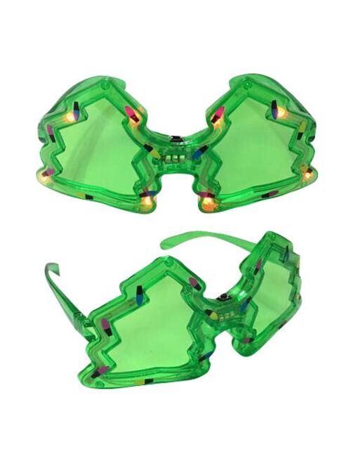 The Electric Mammoth Christmas Light Up Glasses LED Flashing Reindeer or Christmas Tree Party Shades 3 Light Settings