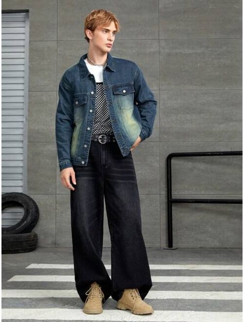 Shein Manfinity Hypemode Men Flap Pocket Denim Jacket