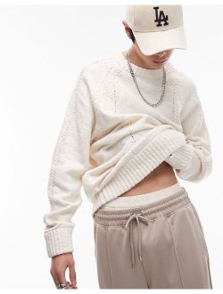 neppy cable knit sweater in ecru