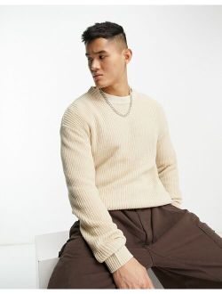 ADPT oversized ribbed sweater in oatmeal