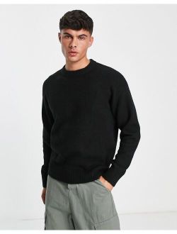 Originals wool mix crew neck sweater in black