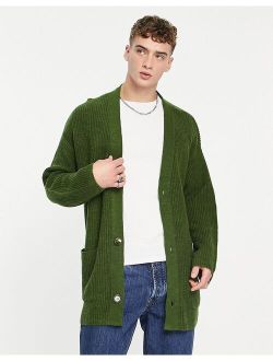 oversized cardigan in green
