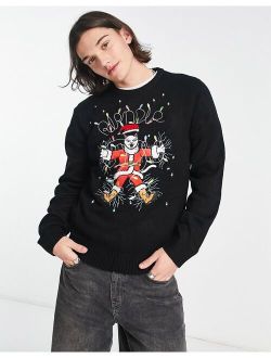 Rip N Dip RIPNDIP santa knitted sweater in black with graphic knit detail