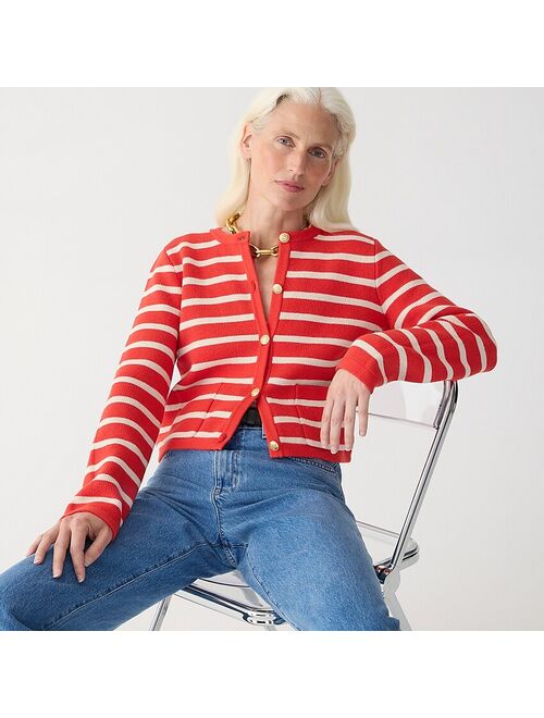 J.Crew Emilie patch-pocket sweater lady jacket in stripe