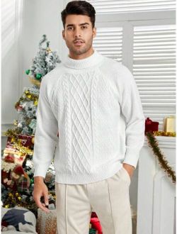 Shein Manfinity Homme Men Turtleneck Raglan Sleeve Sweater
