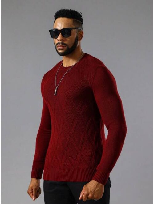 Shein Manfinity Homme Men Solid Round Neck Sweater