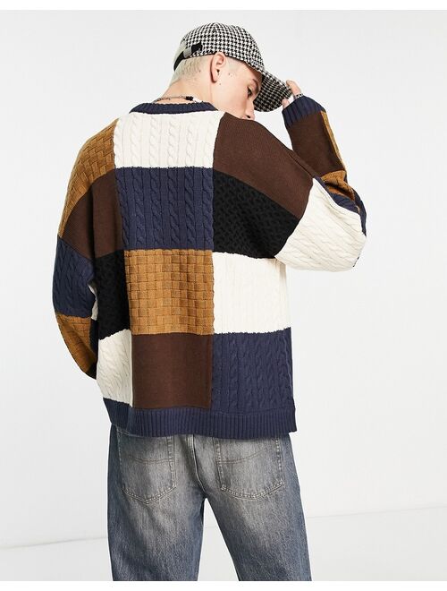 Kickers panel logo knitted sweater in blue