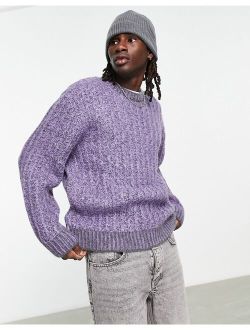 oversized knitted sweater in purple