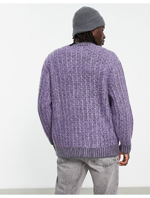 ASOS DESIGN oversized knitted sweater in purple